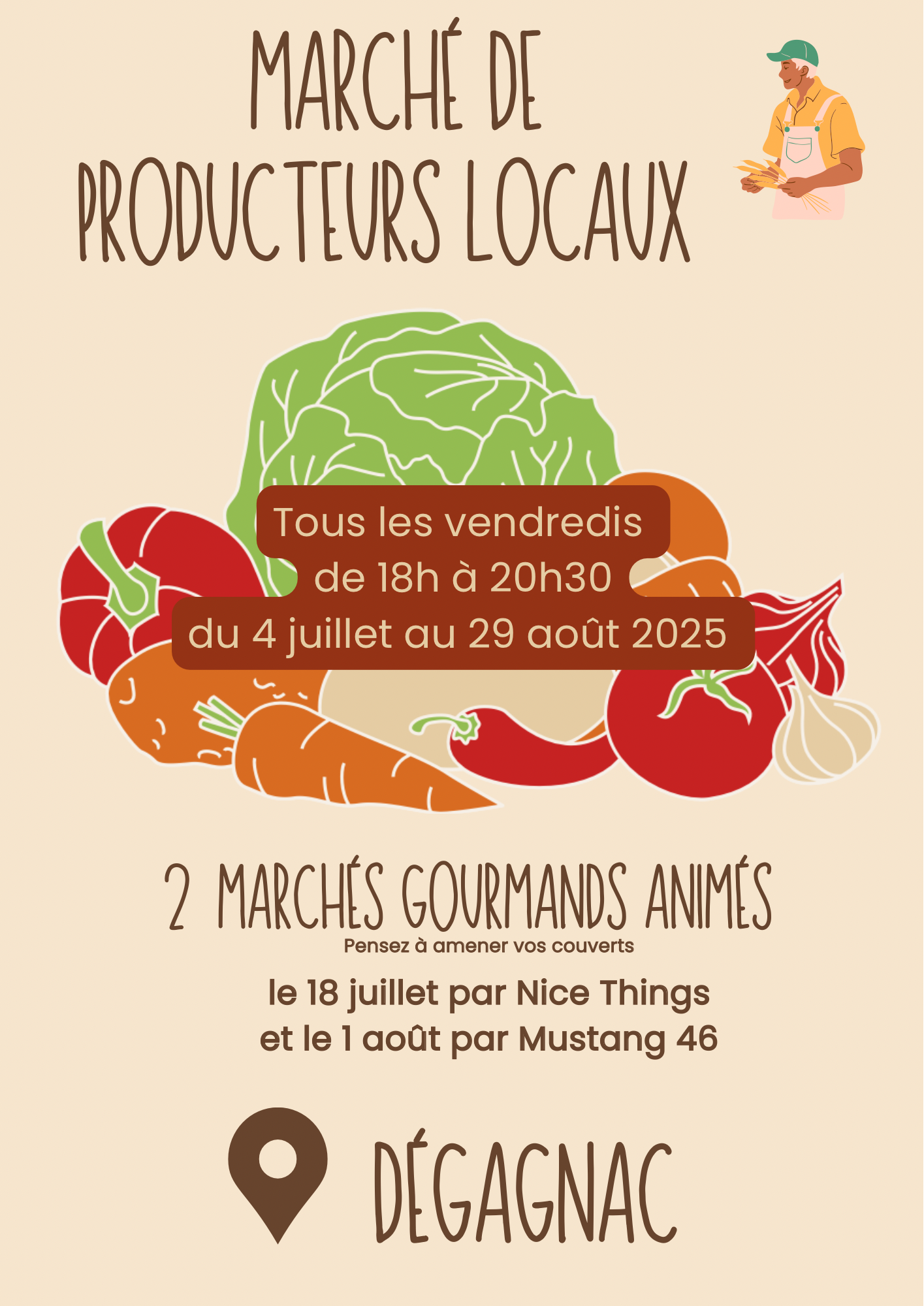 Affiche marché gourmand vendredi 1 aout